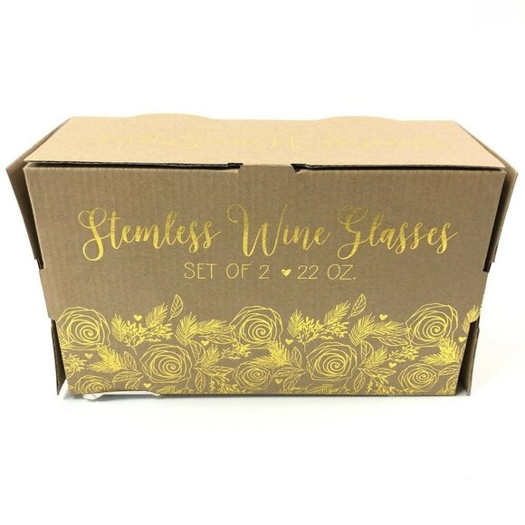 Stemless Wine Glasses Mom Fuel Because Kids Set Of 2 New in Box 22oz Pink - Picture 7 of 12